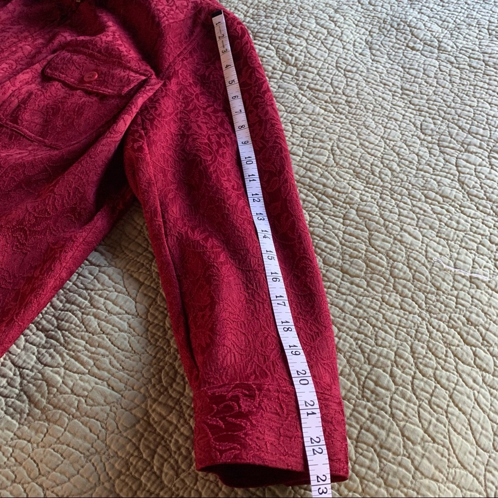 Jones of New York Red Brocade Blazer Size 1X - Picture 9 of 13